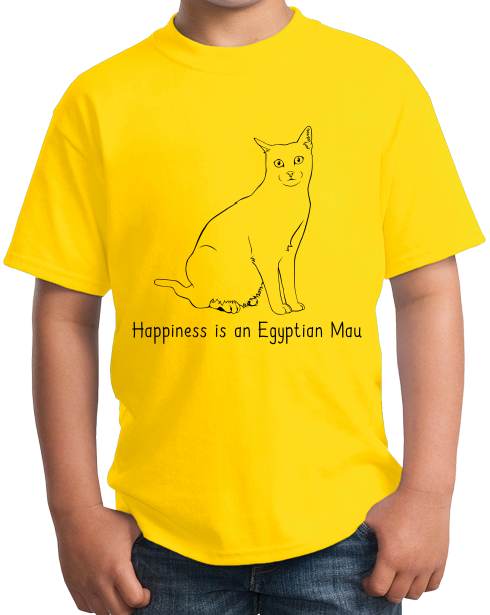 Youth Yellow Happiness Is An Egyptian Mau - Cat Egyptian Mau Lover Breed T-shirt