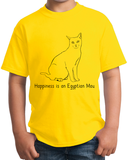 Youth Yellow Happiness Is An Egyptian Mau - Cat Egyptian Mau Lover Breed T-shirt