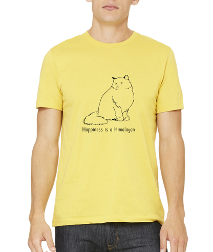 Standard Yellow Happiness Is A Himalayan - Cat Breed Lover Fancy Cute Kitty T-shirt