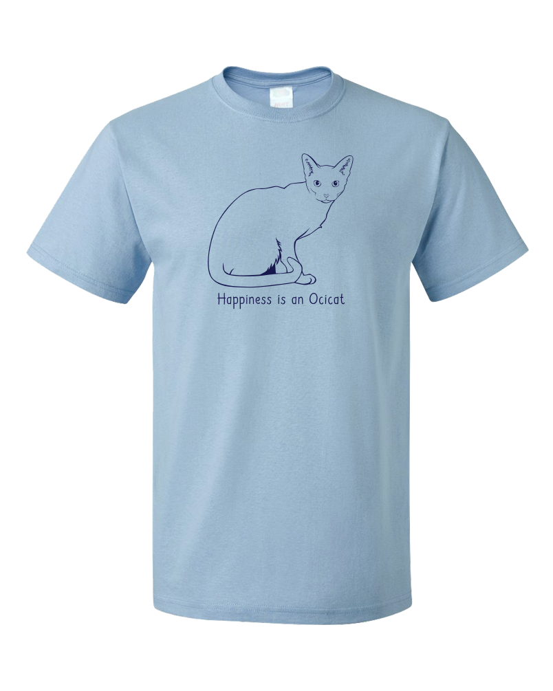 Standard Light Blue Happiness Is An Ocicat - Cat Breed Lover Ocelot Kitty Fancy T-shirt