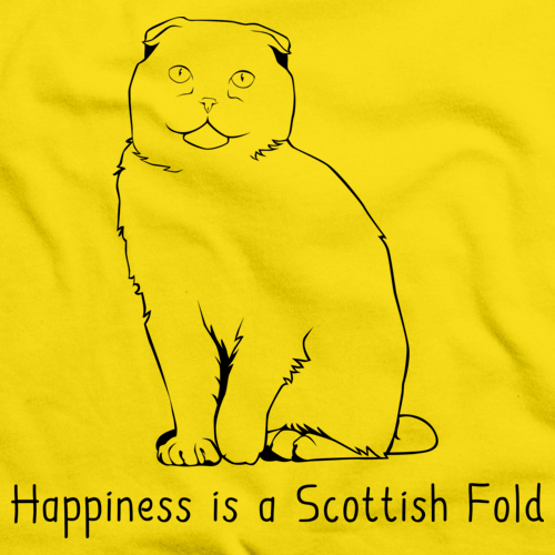 Happiness Is A Scottish Fold Yellow Art Preview