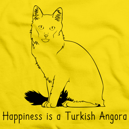 Happiness Is A Turkish Angora Yellow Art Preview