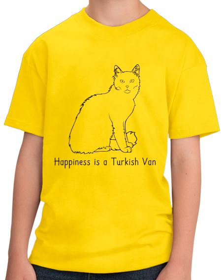 Youth Yellow Happiness Is A Turkish Van - Cat Fancy Breed Lover Show Cute T-shirt