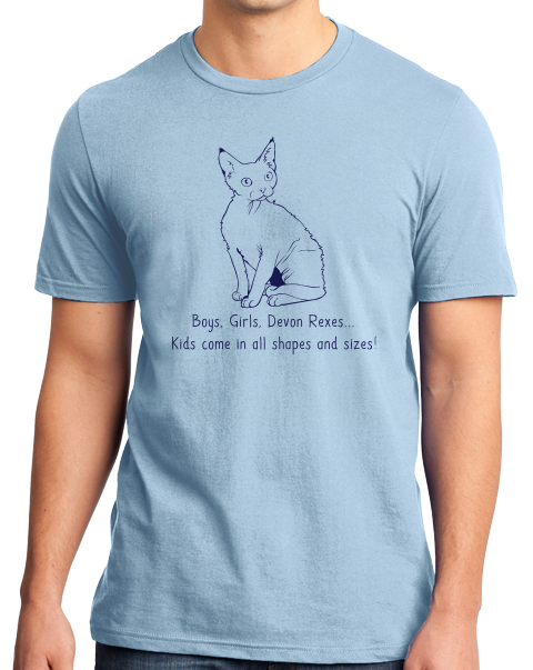 Standard Light Blue Boys, Girls, & Devon Rexes = Kids - Cat Lover Parent Pet T-shirt