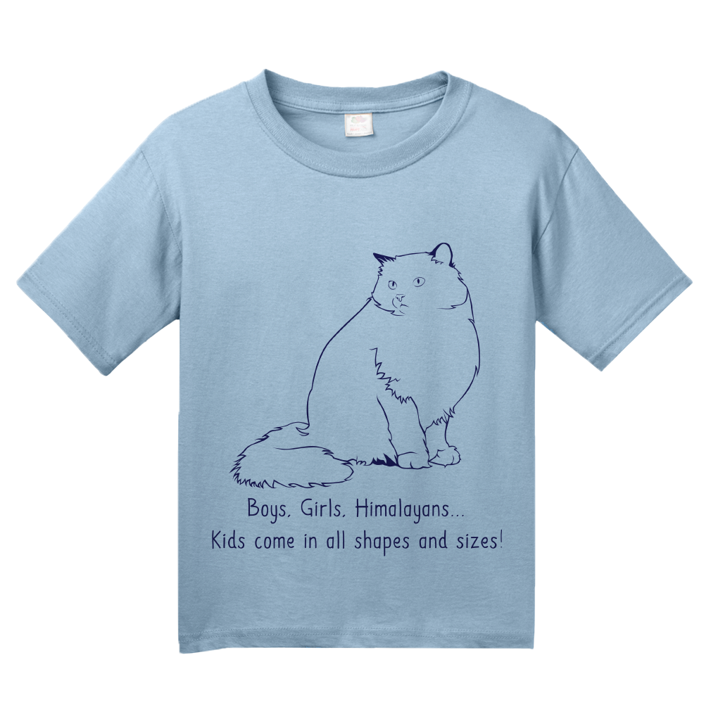 Youth Light Blue Boys, Girls, & Himalayans = Kids - Cat Lover Family Parent T-shirt