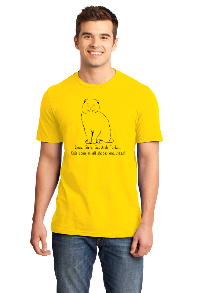 Standard Yellow Boys, Girls, & Scottish Folds = Kids - Cat Lover Parent Cute T-shirt