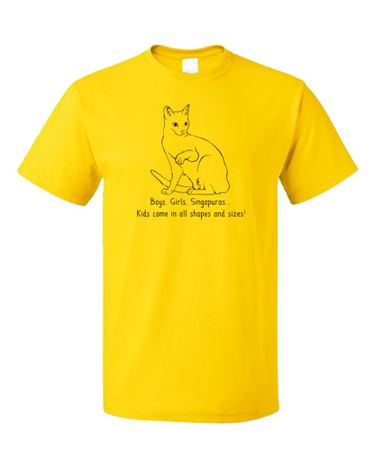 Standard Yellow Boys, Girls, & Singapuras = Kids - Cat Lover Proud Parent T-shirt