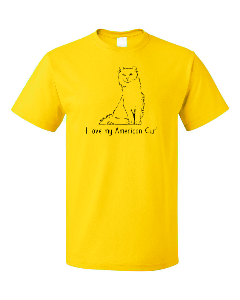 Standard Yellow I Love My American Curl - Cat Fancy Breed Lover Parent Kitty T-shirt