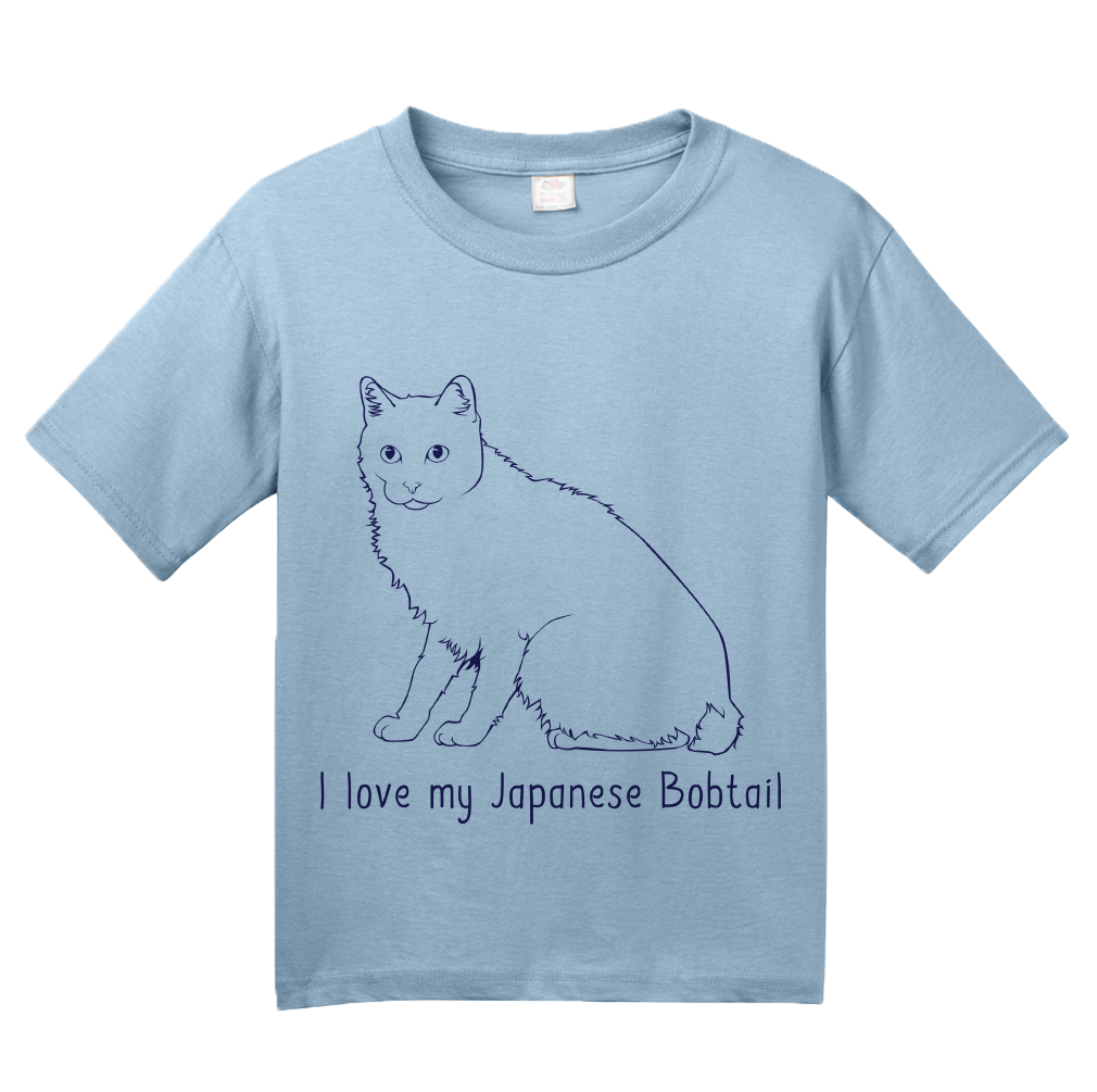 Youth Light Blue I Love My Japanese Bobtail - Cat Fancy Breed Maru Lover Cute T-shirt