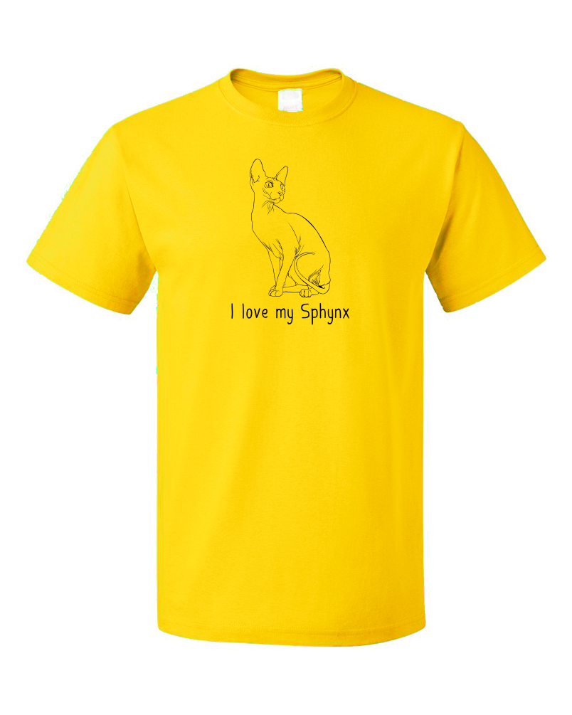 Standard Yellow I Love My Sphynx - Cat Fancy Breed Lover Parent Owner Gift T-shirt