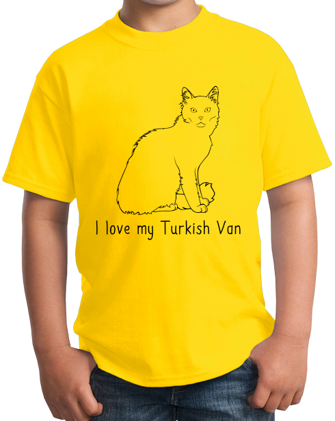 Youth Yellow I Love My Turkish Van - Cat Fancy Breed Lover Parent Owner T-shirt