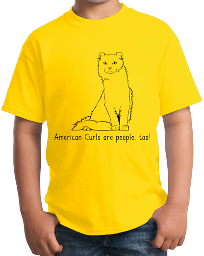 Youth Yellow American Curls Are People Too! - Cat Fancy Breed Lover Owner T-shirt