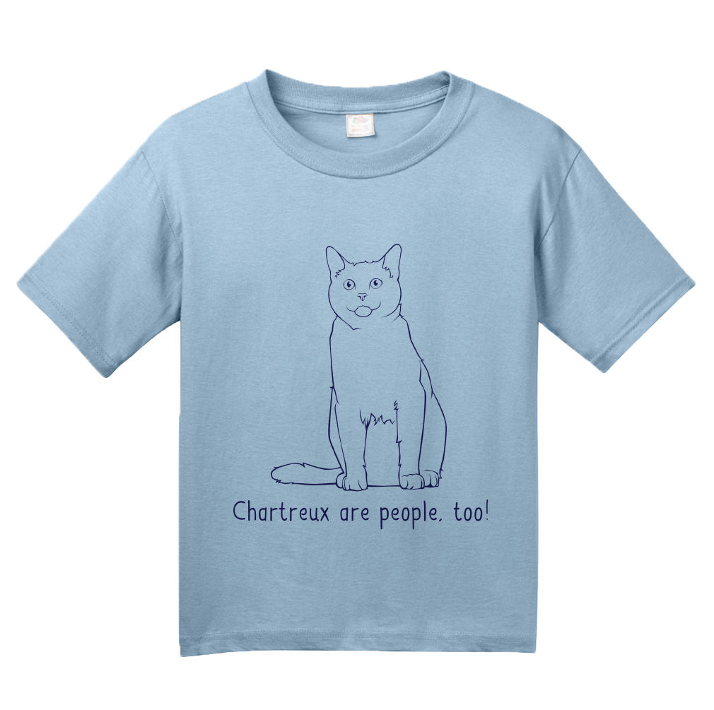 Youth Light Blue Chartreux Are People Too! - Cat Breed Lover Parent Owner T-shirt