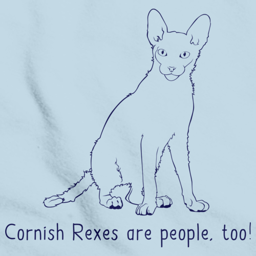 Cornish Rexes Are People Too! Light blue Art Preview