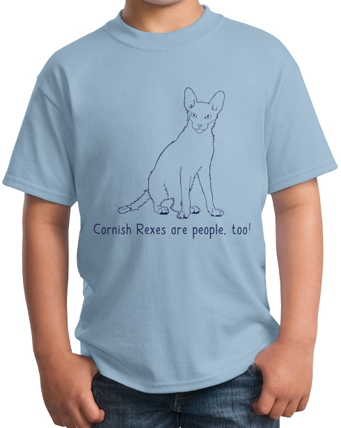 Youth Light Blue Cornish Rexes Are People Too! - Cat Breed Lover Parent Owner T-shirt