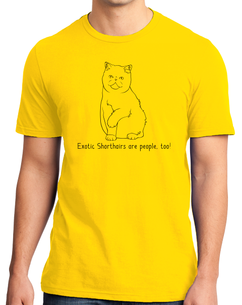Standard Yellow Exotic Shorthairs Are People Too! - Cat Breed Lover Owner T-shirt