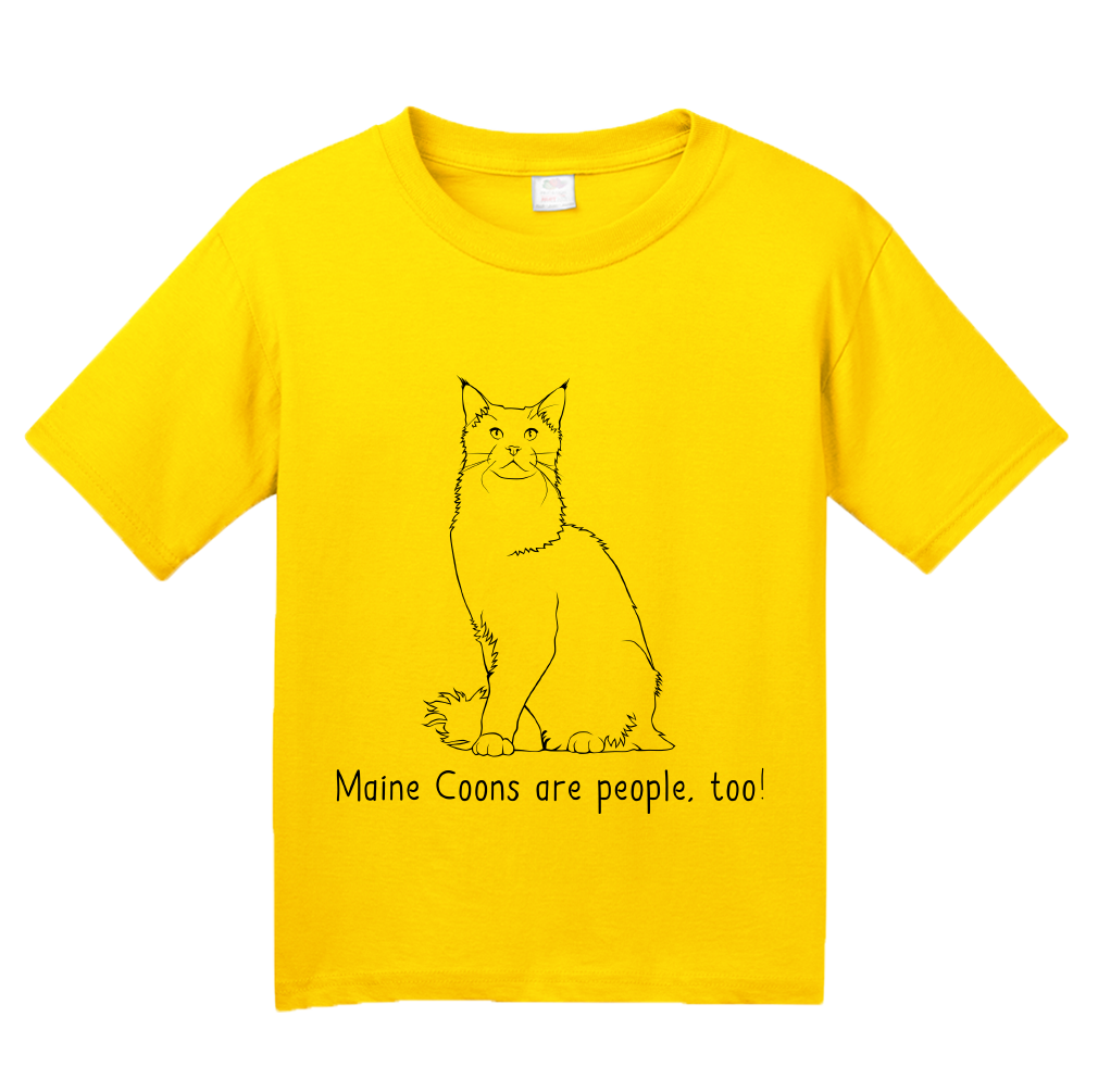 Youth Yellow Maine Coons Are People Too! - Cat Breed Lover Parent Owner T-shirt