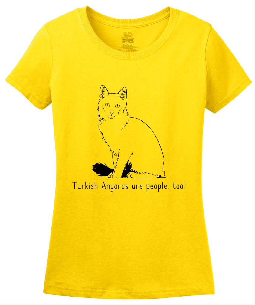 Ladies Yellow Turkish Angoras Are People Too! - Cat Breed Lover Owner Cute T-shirt