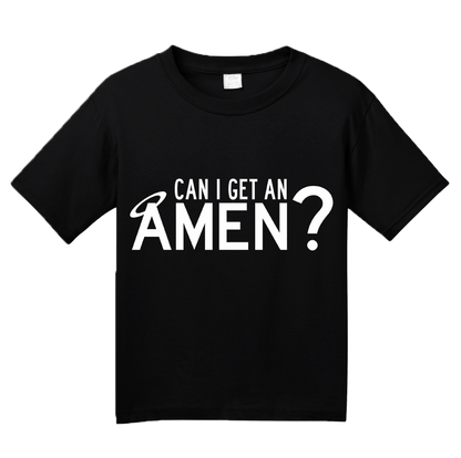 Youth Black Can I Get An Amen? - Amen Christian Funny Humor Jesus Prayer T-shirt