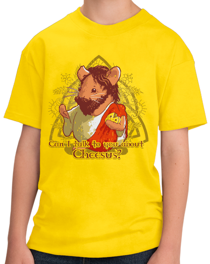 Youth Yellow Can I Talk To You About Cheezus? -Christian Humor Funny Cute T-shirt