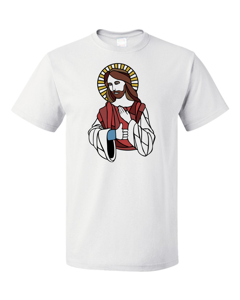 Standard White Facebook Jesus (Like) - Modern Christian Internet Humor Funny T-shirt