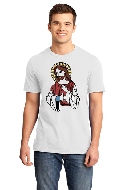 Standard White Facebook Jesus (Like) - Modern Christian Internet Humor Funny T-shirt