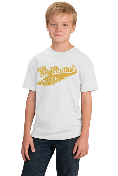 Youth White Godsquad - Christian Funny Jesus Fan God Humor Cute T-shirt