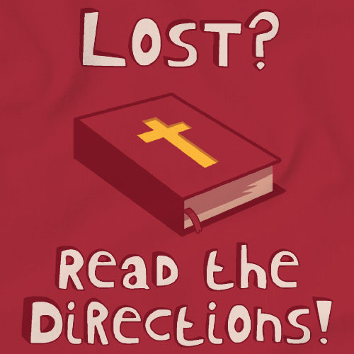 Lost? Read The Directions! - Evangelical Christian Humor Funny Red Art Preview
