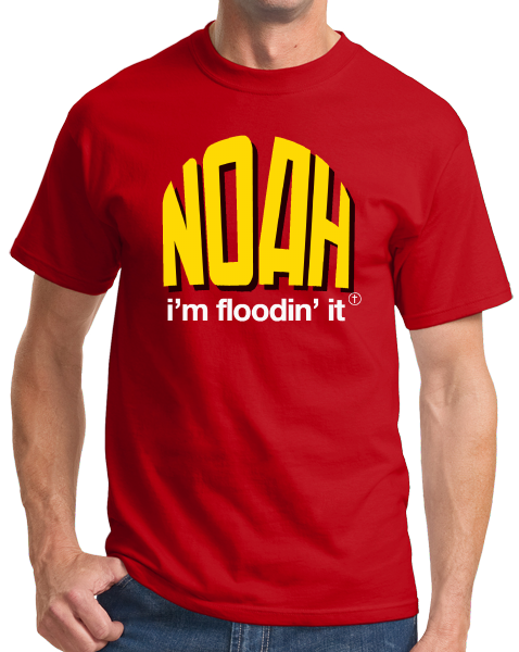 Standard Red Noah: I'm Floodin' It - Bible Humor Christian Old Testament Joke T-shirt