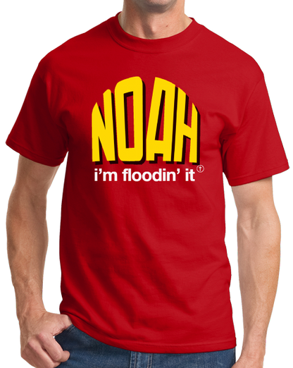 Standard Red Noah: I'm Floodin' It - Bible Humor Christian Old Testament Joke T-shirt