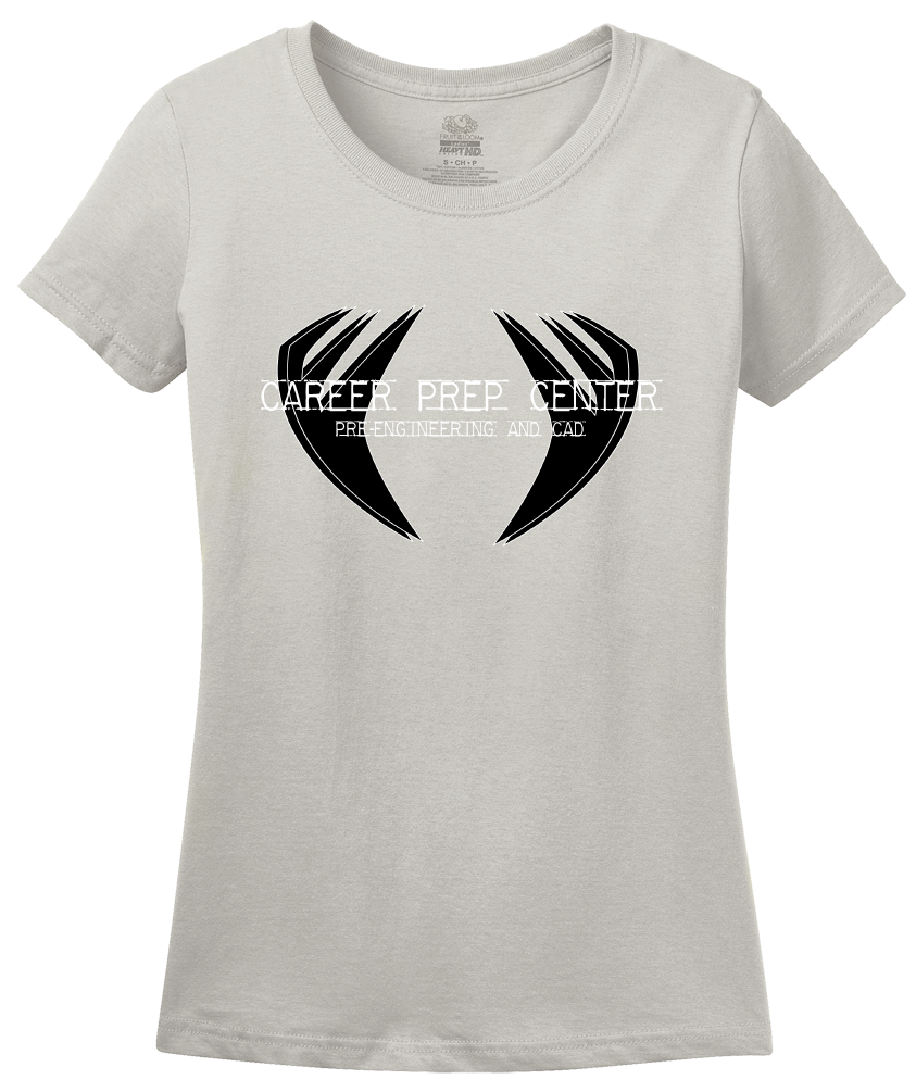 Ladies Light Grey Career Prep Center Cad Black Wings T-shirt