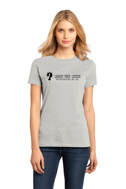 Ladies Light Grey Career Prep Center Idea Question Mark T-shirt