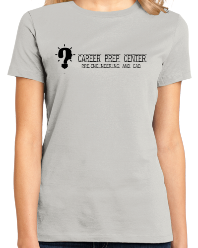 Ladies Light Grey Career Prep Center Idea Question Mark T-shirt