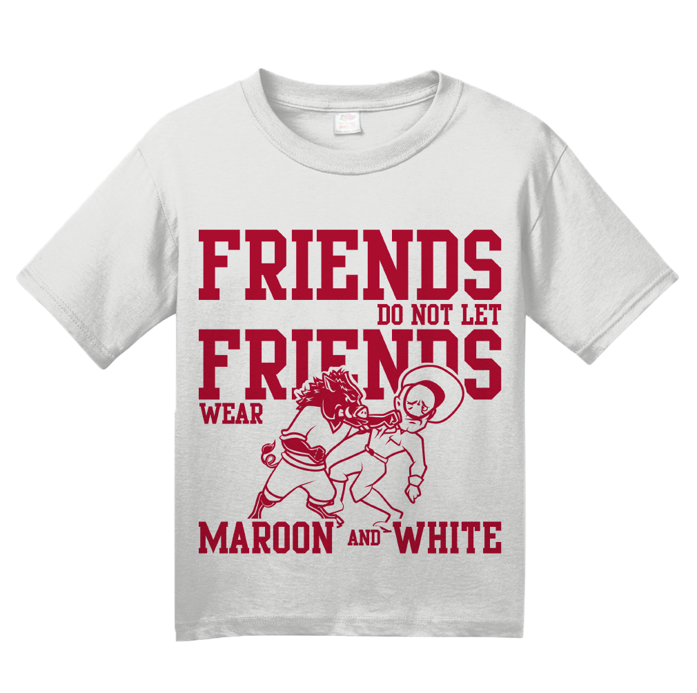 Youth White Football Fan from Arkansas T-shirt