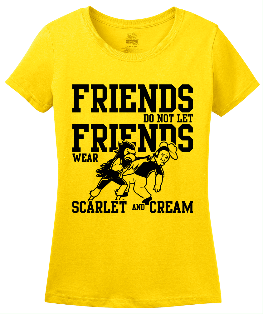 Ladies Yellow IOWA FOOTBALL FAN TEE T-shirt