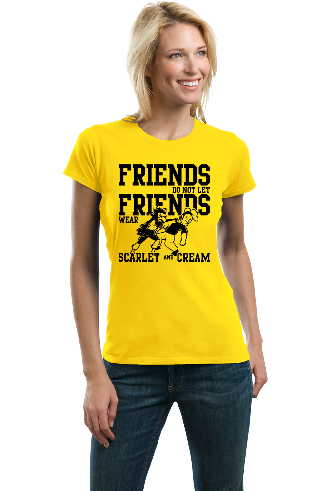 Ladies Yellow IOWA FOOTBALL FAN TEE T-shirt