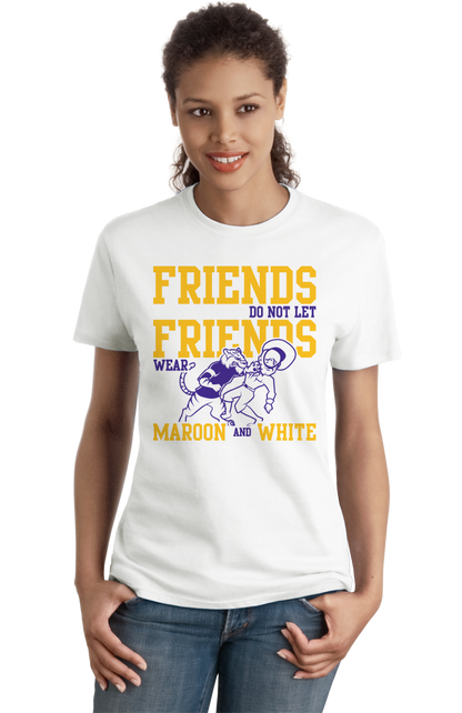 Ladies White Football Fan from Lousiana T-shirt