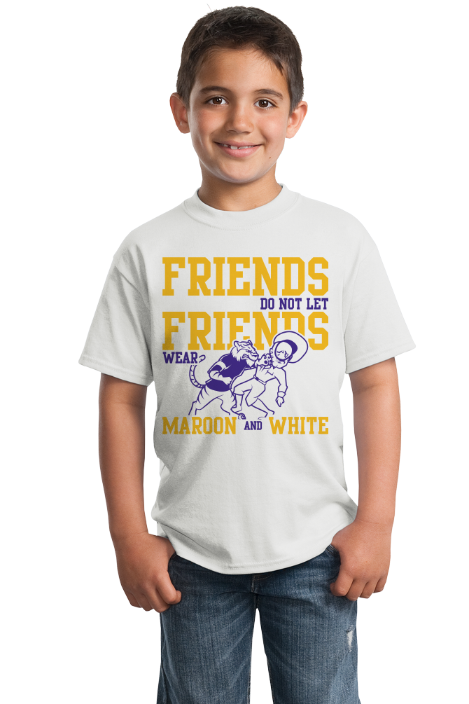 Youth White Football Fan from Lousiana T-shirt