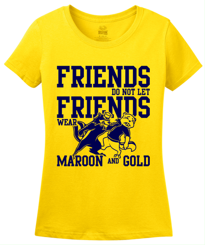 Ladies Yellow MICHIGAN FOOTBALL FAN TEE T-shirt