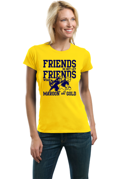 Ladies Yellow MICHIGAN FOOTBALL FAN TEE T-shirt