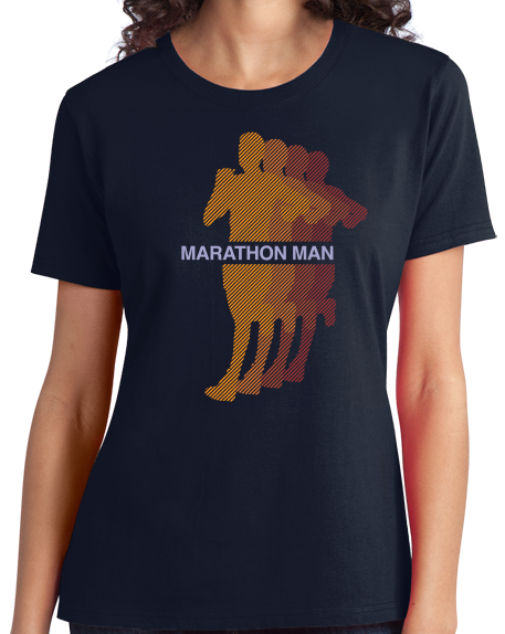 Ladies Navy Marathon Man - Long Distance Runner Marathon 26.2 miles ironman T-shirt