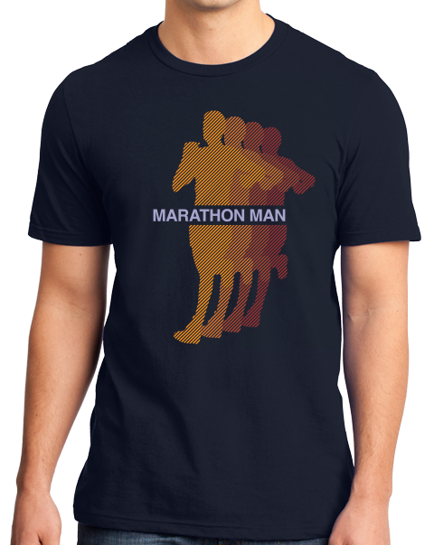 Standard Navy Marathon Man - Long Distance Runner Marathon 26.2 miles ironman T-shirt