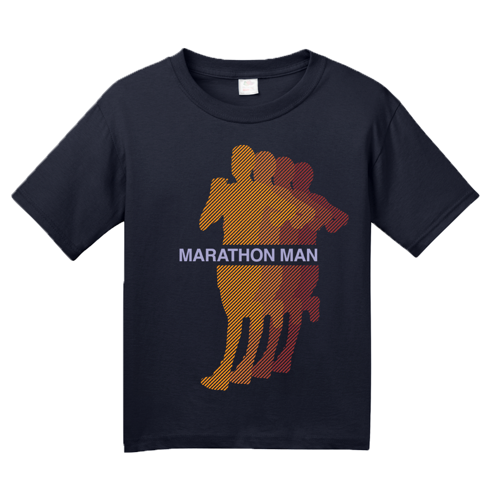 Youth Navy Marathon Man - Long Distance Runner Marathon 26.2 miles ironman T-shirt