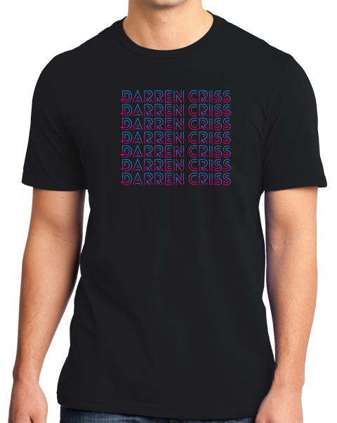 Standard Black Darren Criss Repeating Name T-shirt