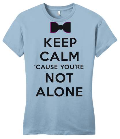Girly Light Blue Darren Criss Keep Calm 'Cause You Are Not Alone T-shirt