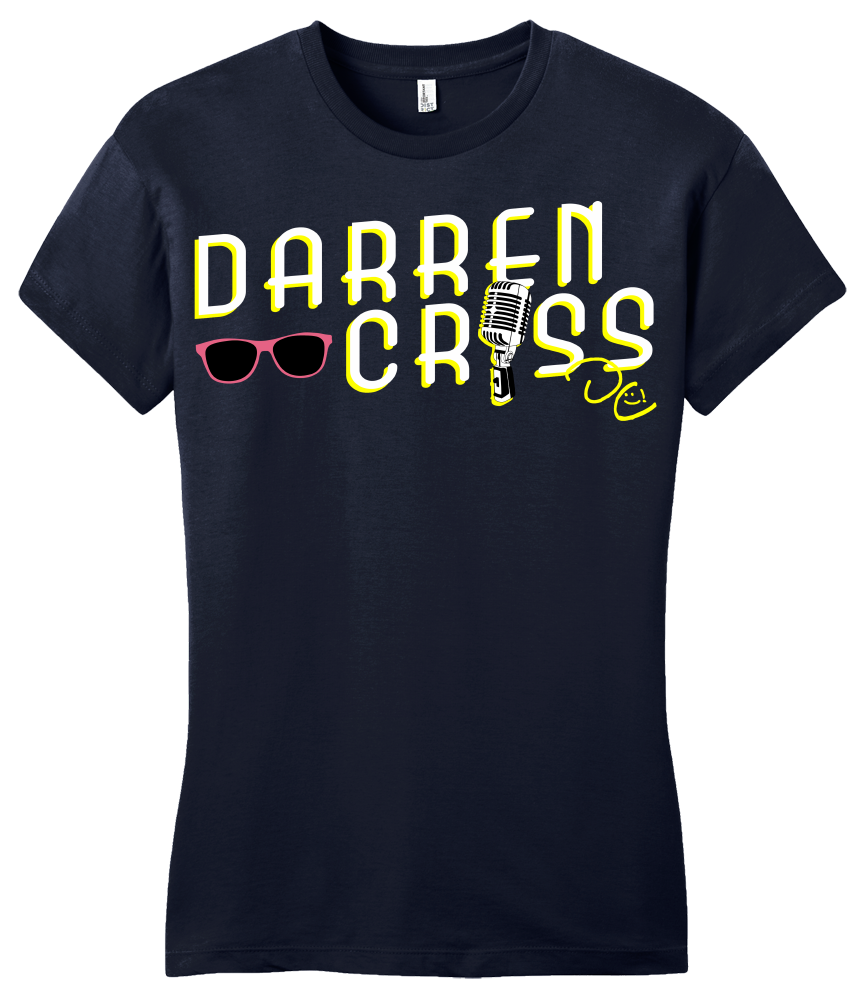 Girly Navy Darren Criss Microphone  T-shirt