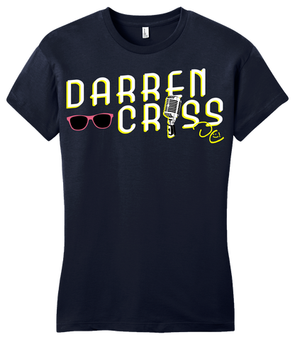 Girly Navy Darren Criss Microphone  T-shirt
