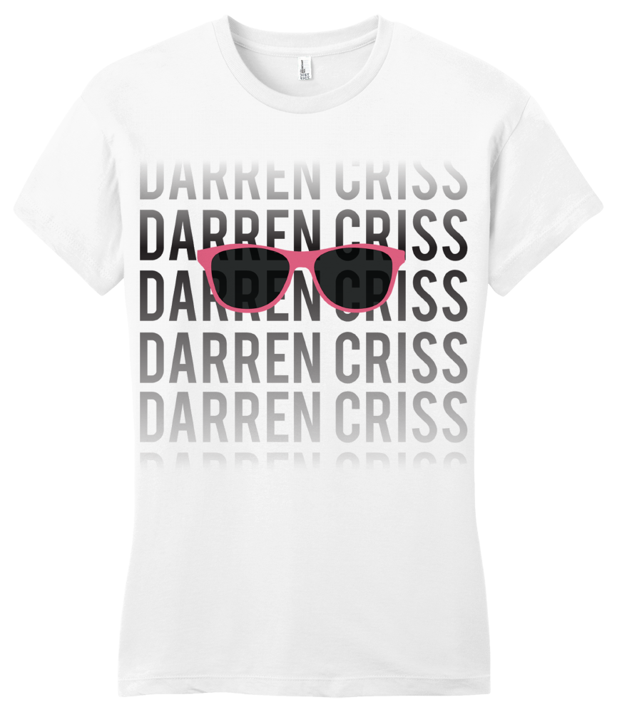 Girly White Darren Criss Fading Name T-shirt