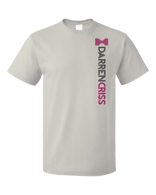 Standard Light Grey Darren Criss Bowtie and Name T-shirt