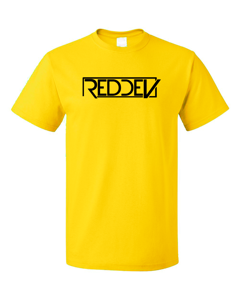 Standard Yellow DJRedDev Logo Black T-shirt